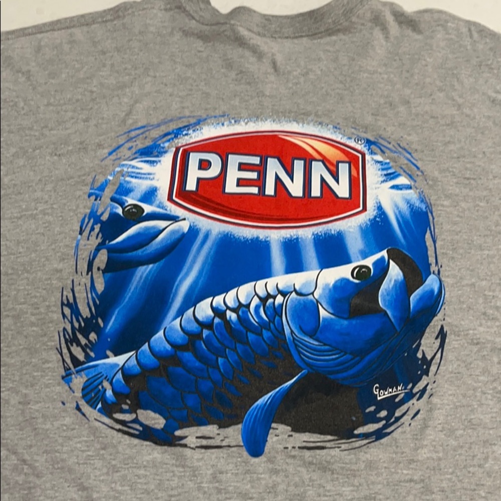 Penn Tarpon Long Sleeve Tee Shirt, 3XL, Gray, EUC